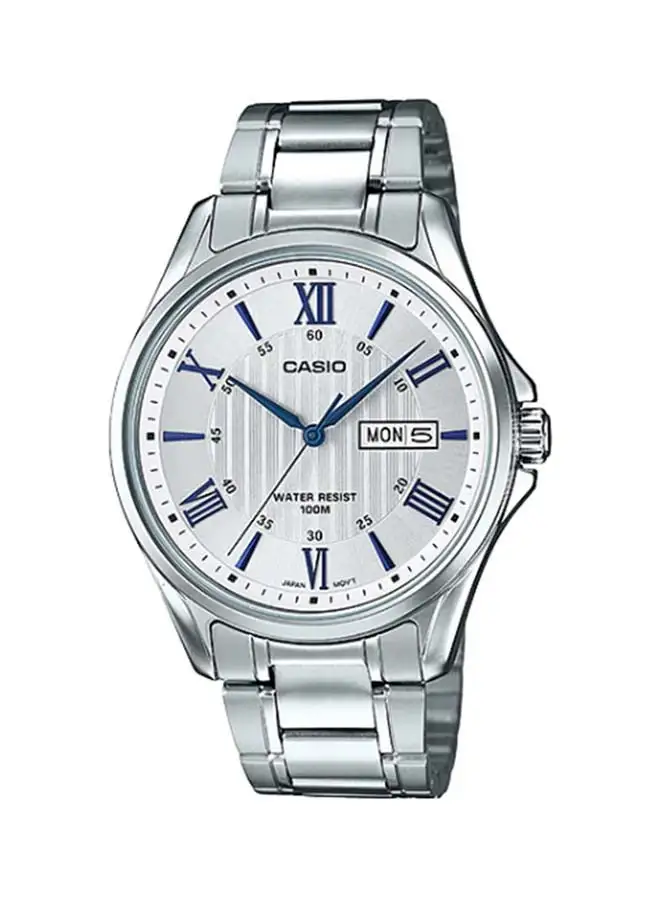 CASIO Men's Enticer Analog Watch MTP-1384D-7A2VDF - 38 mm - Silver