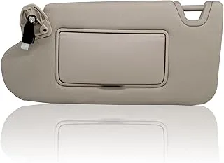 Left Driver Side Sun Visor Compatible with Nissan Altima 2013 2014 2015 2016 2017 2018 with Light Switch 96401-3TA2A Beige