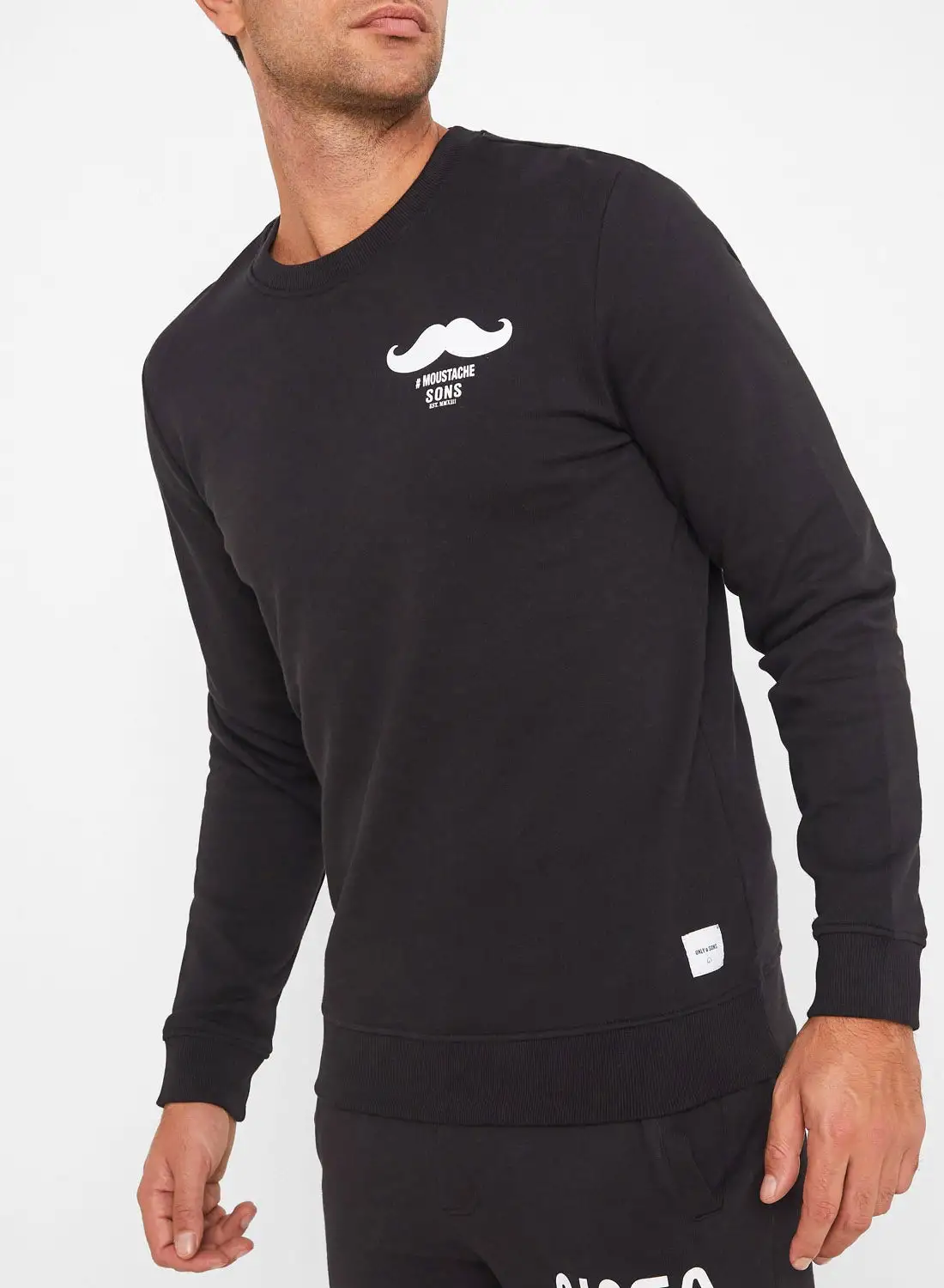 ONLY & SONS Moustache Sweatshirt Black