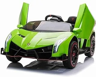 DORSA Large Sport New Lamborghini Veneno Ride on car for Kids Green with Parental RC