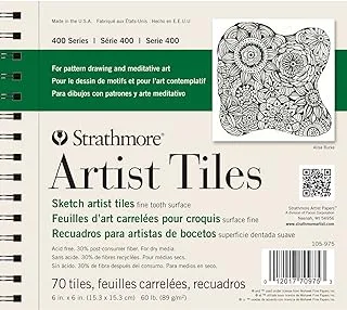 Strathmore 105-975 6x6 in Artist Tiles Sketchbook, White