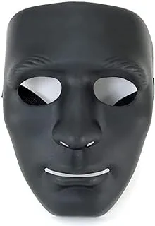 Goldedge Straight Blank Face Halloween Mask, Black