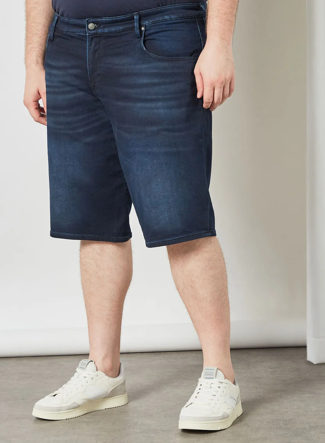 JACK & JONES Plus Size Washed Shorts Dark Blue