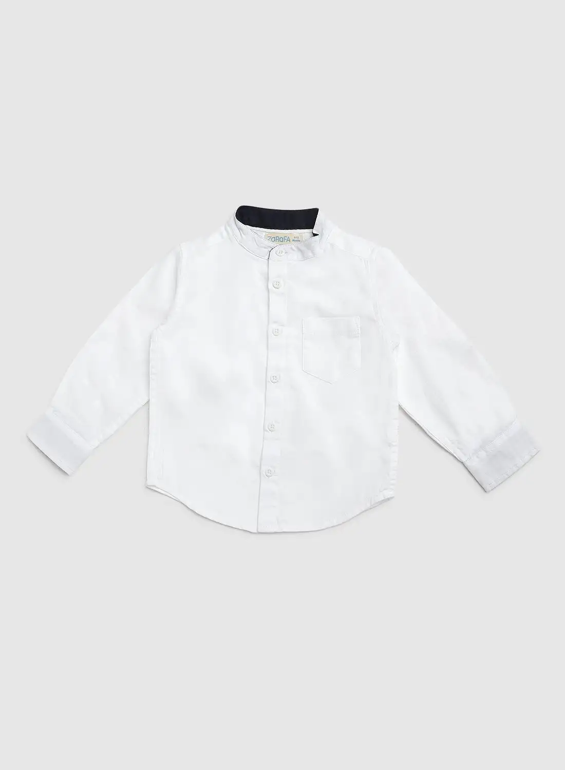 NEON Solid Pattern Pocket Detail Shirt Ivory White