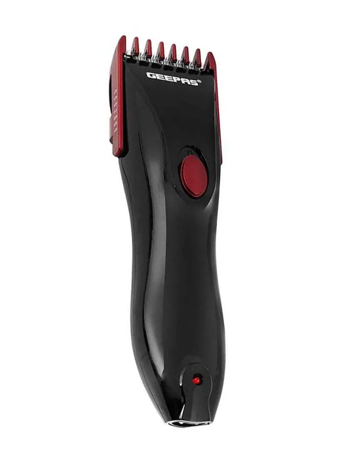 GEEPAS Rechargeable Hair Trimmer With Stainless Steel Blade, Adjustable Cutting Lengths, Cordless Trimmer For Men, LED Charge Indication, Perfect Travel Grooming Kit Black