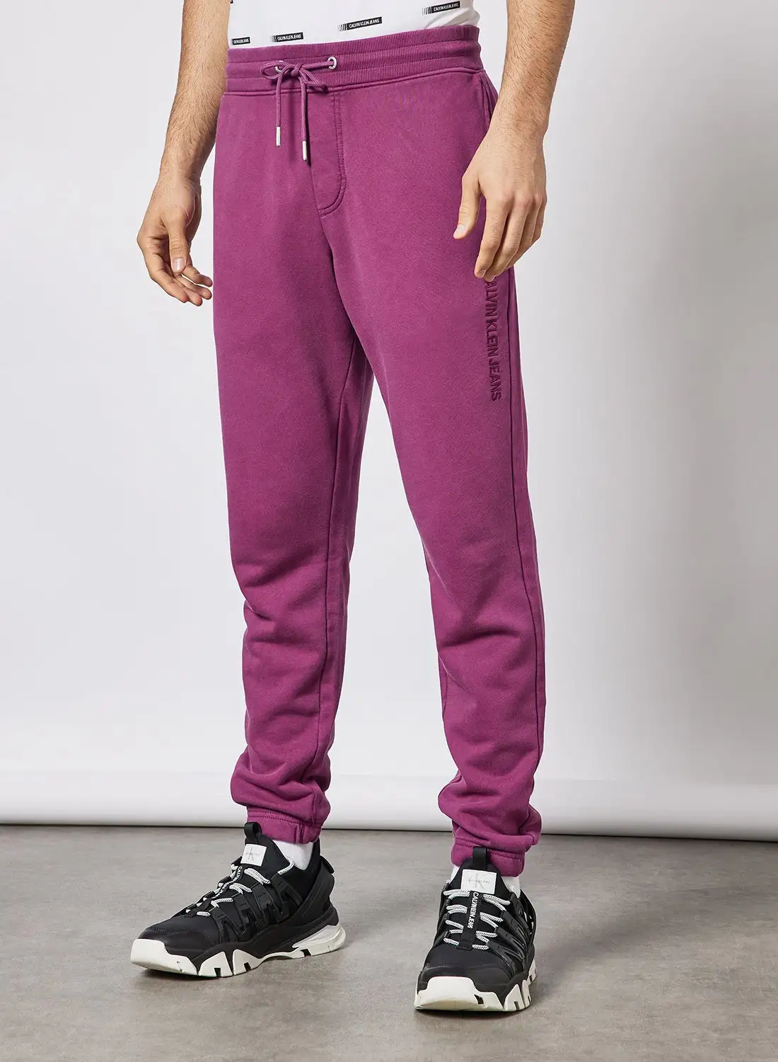 Calvin Klein Jeans Logo Detail Joggers Purple