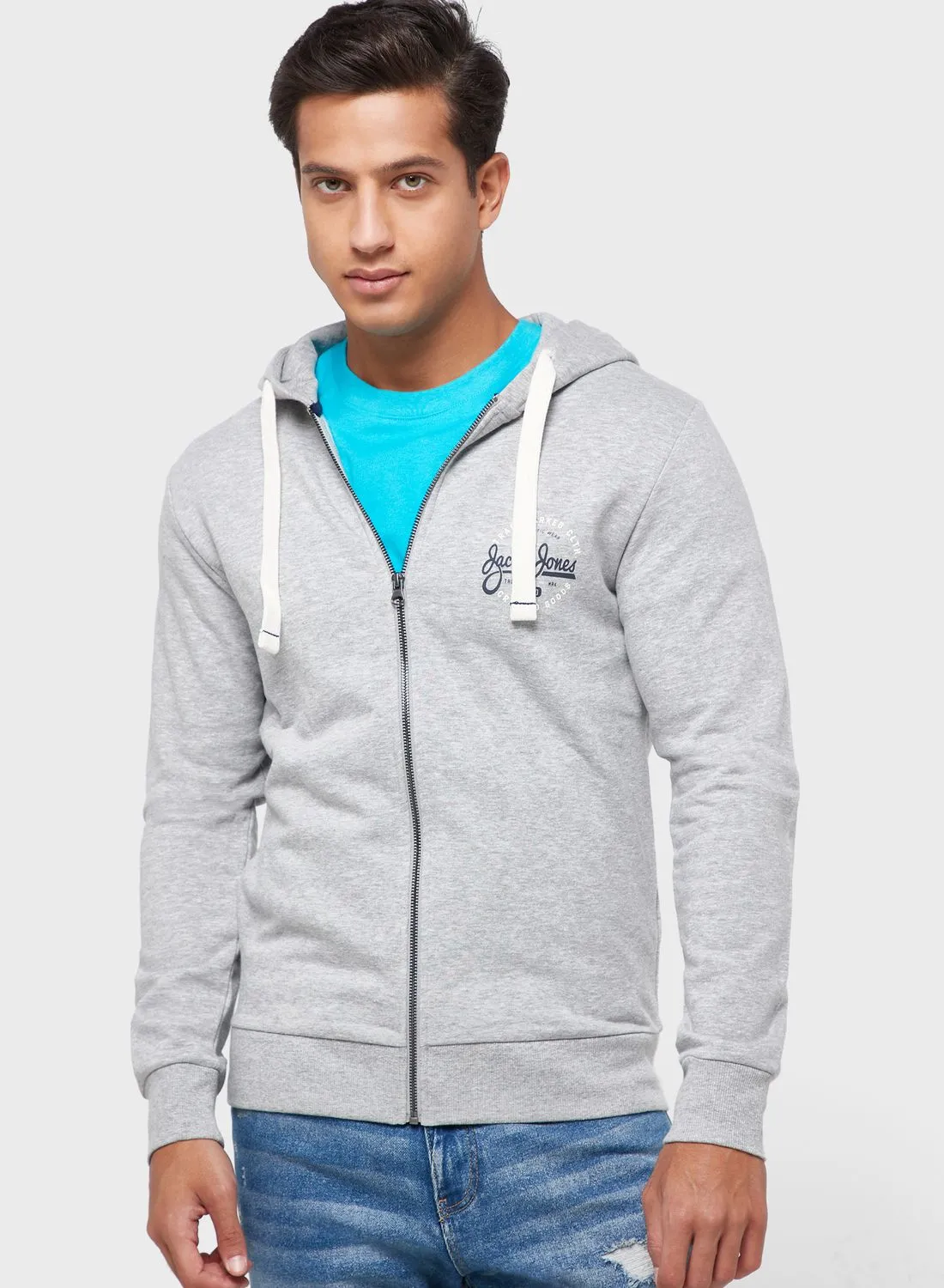 JACK & JONES Logo Zip Hoodie