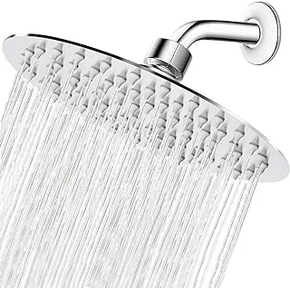 High Pressure Shower Head, 8 Inch Rain Showerhead, Ultra-Thin Design-Better Pressure Boosting, High Flow Stainless Steel Rainfall Shower Head