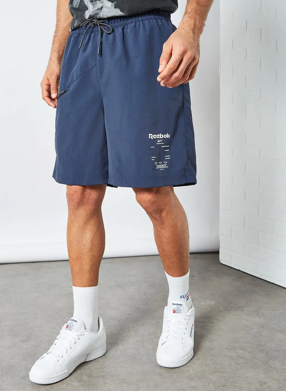 Reebok Road Trip Training Woven Shorts Navy