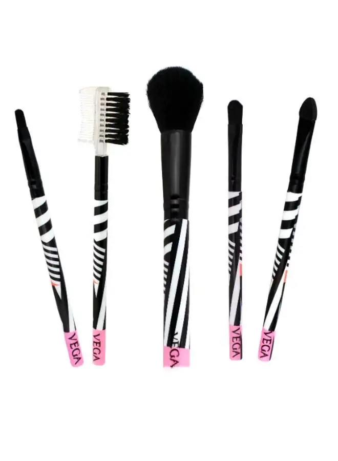 Vega 5-Piece Multiple Brush Set White/Black