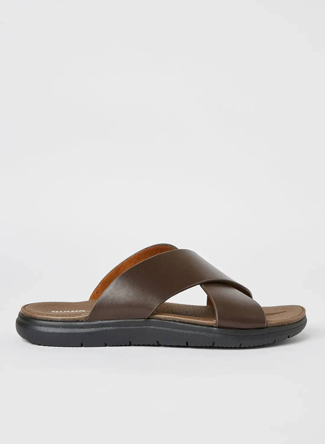 QUWA Casual Flat Slip-On Sandals Brown