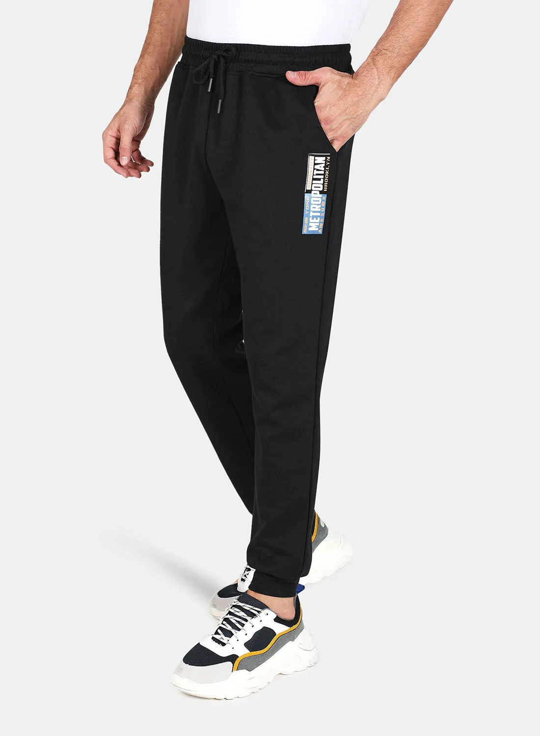 DRIP Mid-Rise Drawstring Joggers Black