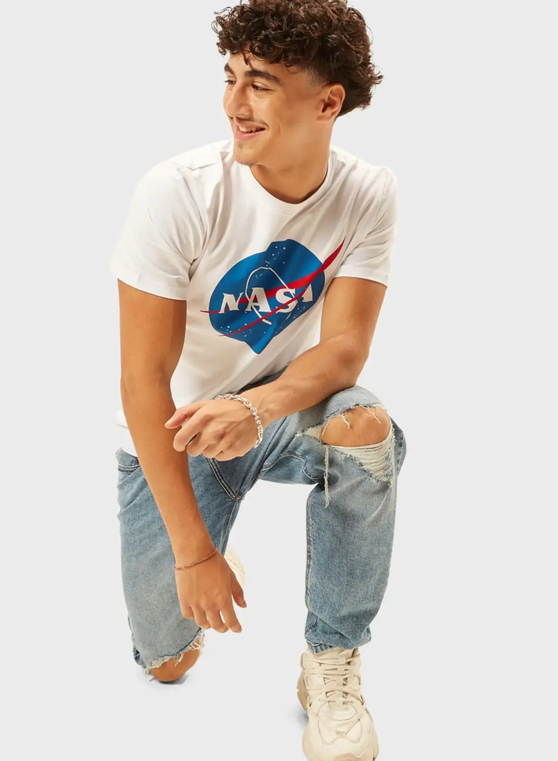 SP Characters Nasa Print Crew Neck T-Shirt