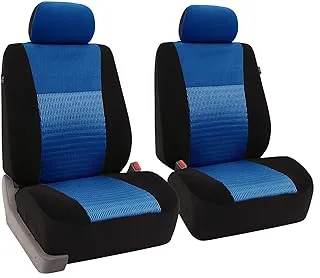 FH Group Car Seat Covers Front Set 3D Air Mesh-SeatCovers for Low Back Car Seats with Removable Headrest,Universal Fit,Automotive SeatCover,Airbag Compatible Car Seat Cover for SUV,Sedan Blue