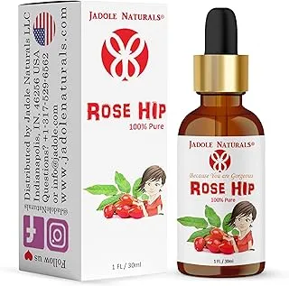 Jadole Naturals Rose Hip Oil - 30 ml | Improves Hair Growth, Strength & Face, Body, Skin Health, Moisturize Dry Scalp, Reduce Stretch Marks, Scars, Fine Lines & Wrinkles | 100% Natural & Pure