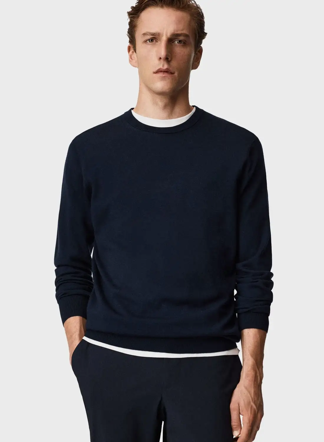 Mango Man Knitted Crew Neck Sweater