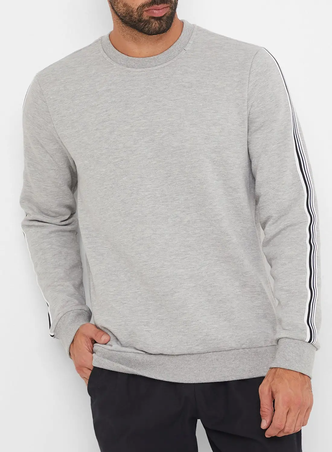 ONLY & SONS Sleeve Tape Sweatshirt Grey