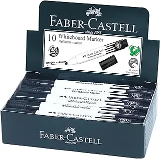 Faber Castell Grip Round Tip Whiteboard Marker 10-Pieces, Black