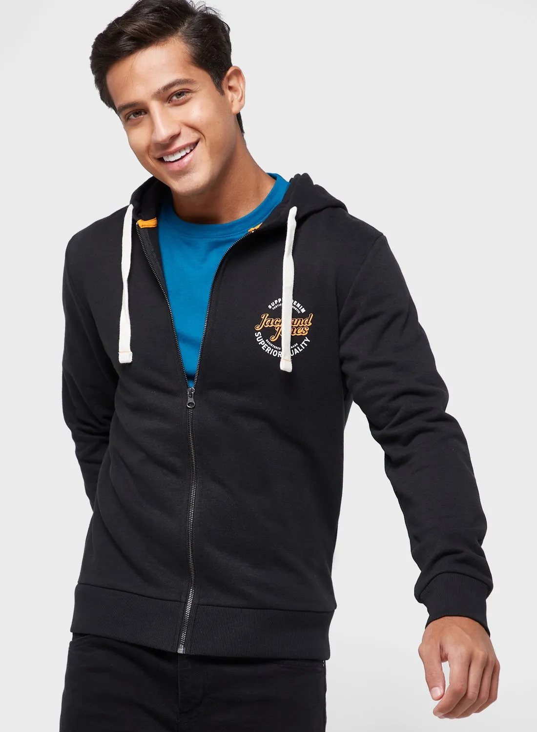 JACK & JONES Logo Zip Hoodie