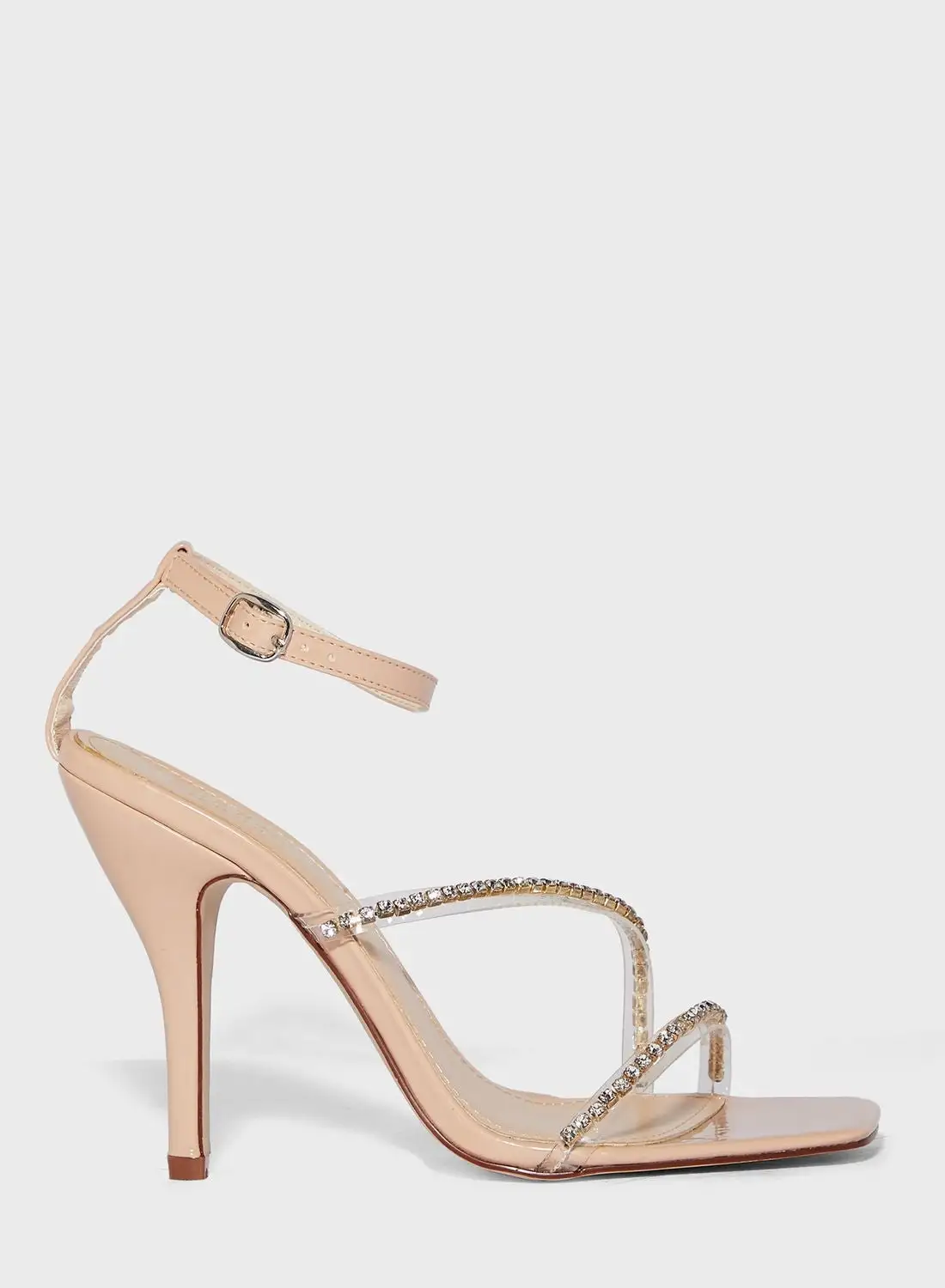 Ella Limited Edition Square Toe  Diamante Strap Stiletto Sandal