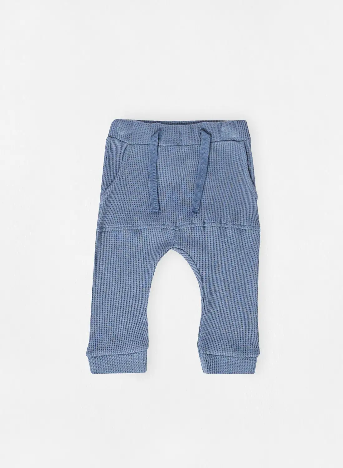 NAME IT Baby Drawstring Waist Knit Pants Blue