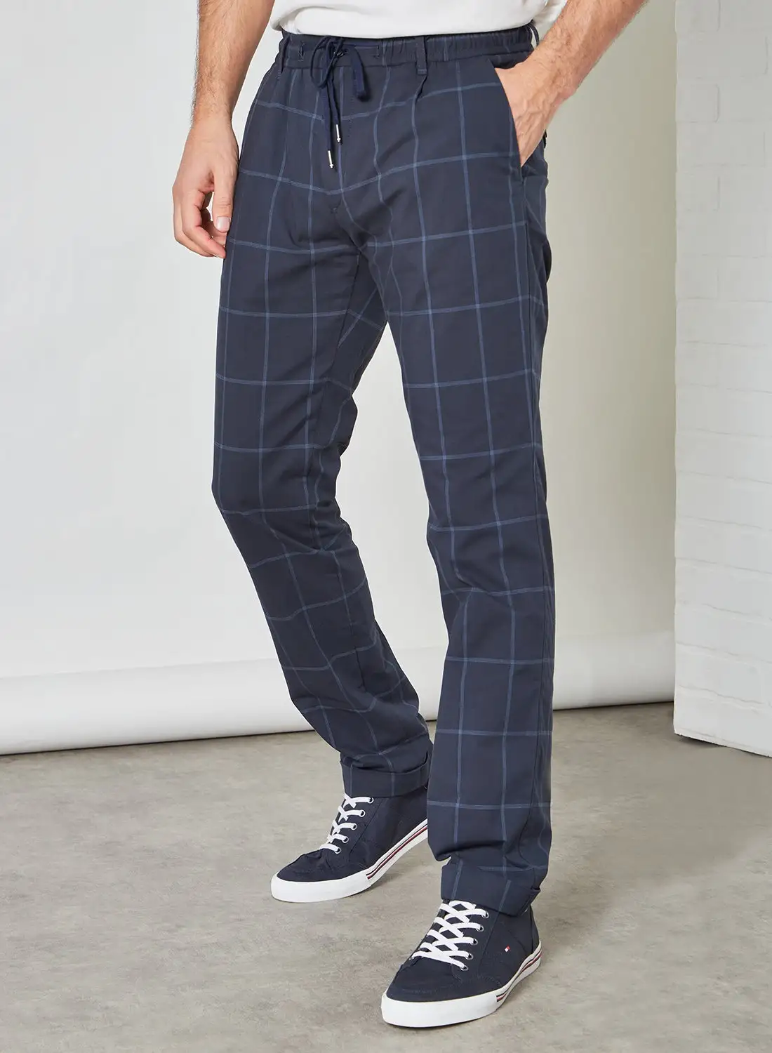 TOMMY HILFIGER Denton Check Pants Navy