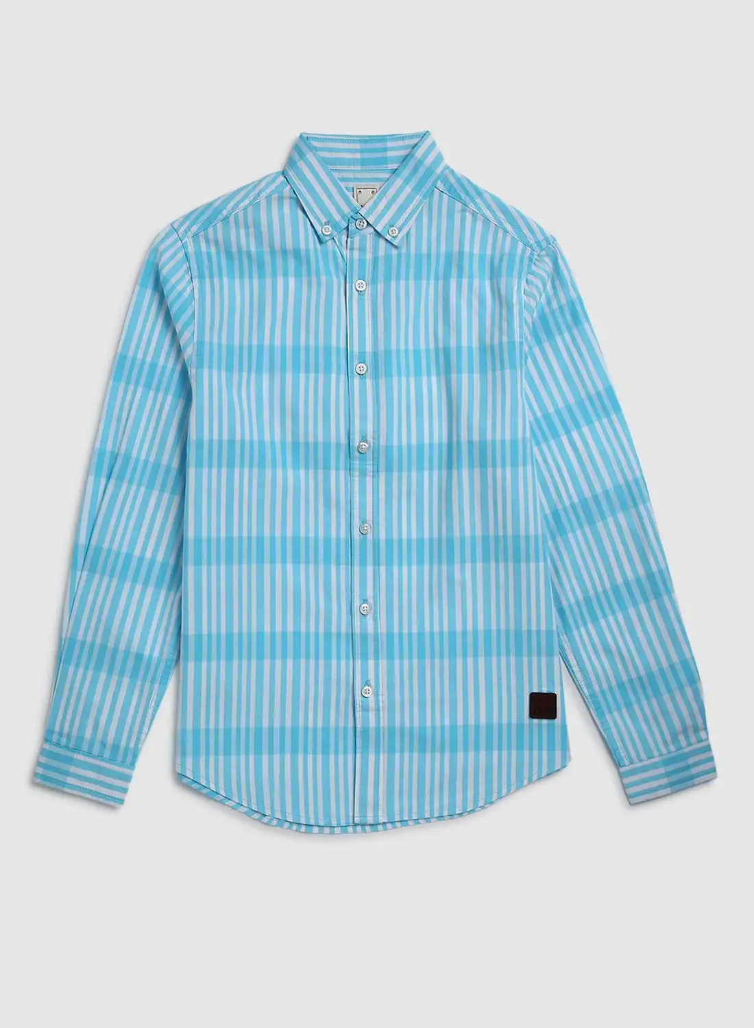 NEON Boys Collar Neck Long Sleeve Shirt Checks Sky Blue