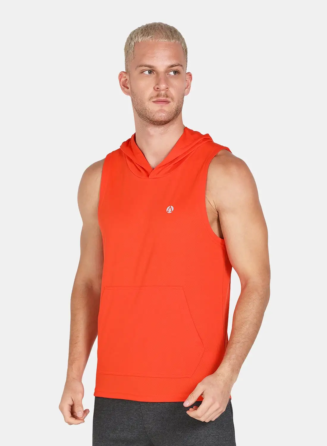 Athletiq Logo Hooded Running Vest Orange