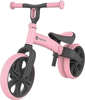 Y-Volution Junior Balance Bike, Pink, Multi-Adjustable Handlebar and Seat, Puncture-proof 9-Inch Wheels, Flexible Children's Bike from 18 Months Pink One Size, 5024452