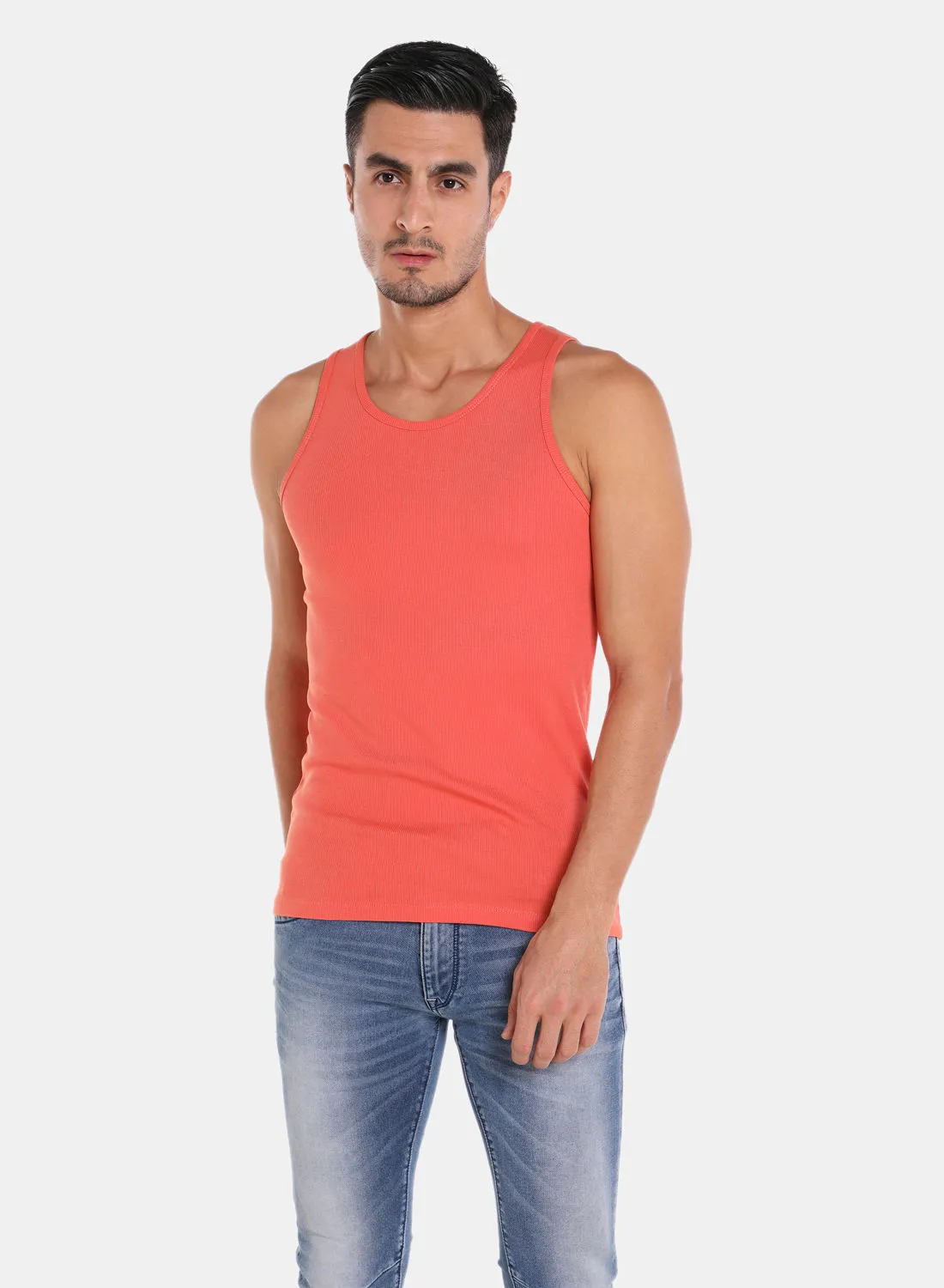 QUWA Casual Rib Vest Orange