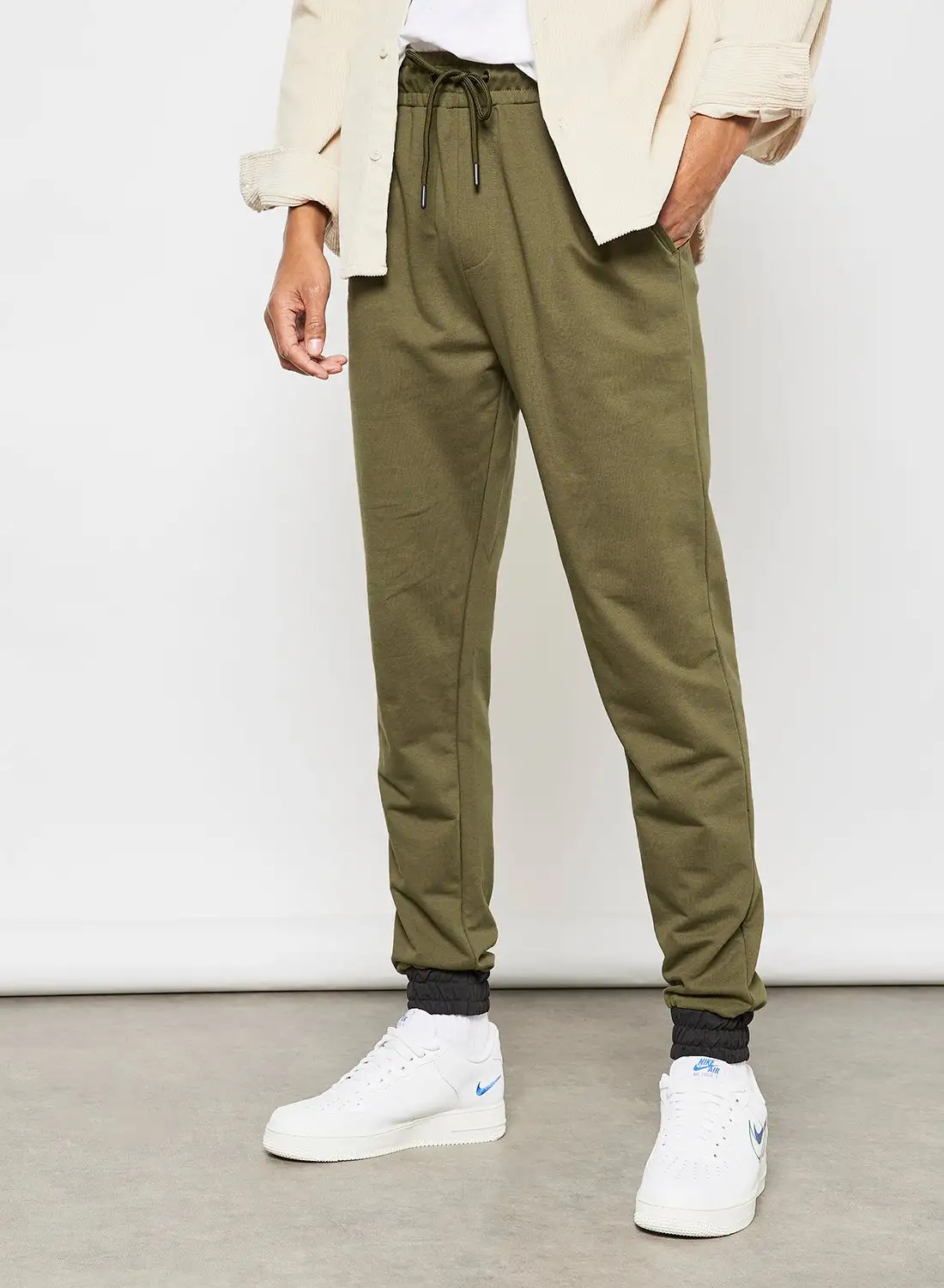 ABOF Regular Fit Joggers Olive Green