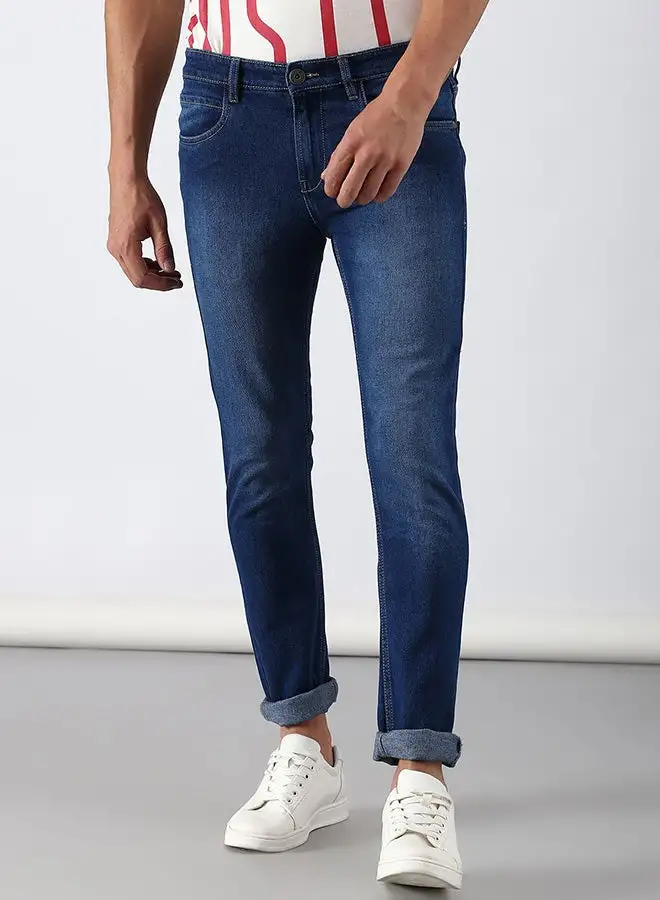 ABOF Slim Fit Jeans Mid Wash Blue