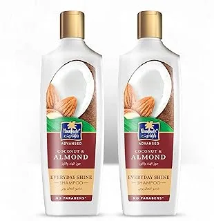 Parachute Advansed Everyday Shine Shampoo with Almond and Coconut | Nourishes and Provides Intense Hair Moisturisation | 0% Harmful Chemicals | 340ml (Pack of 2)