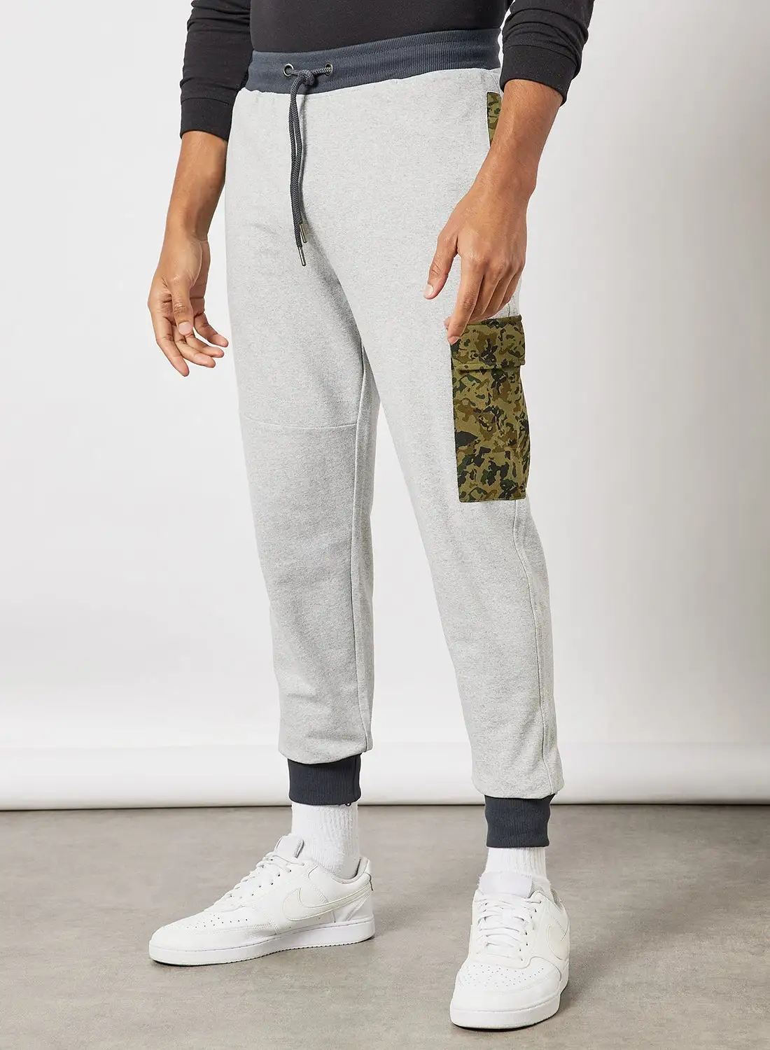 ABOF Regular Fit Joggers Printed Green/Grey