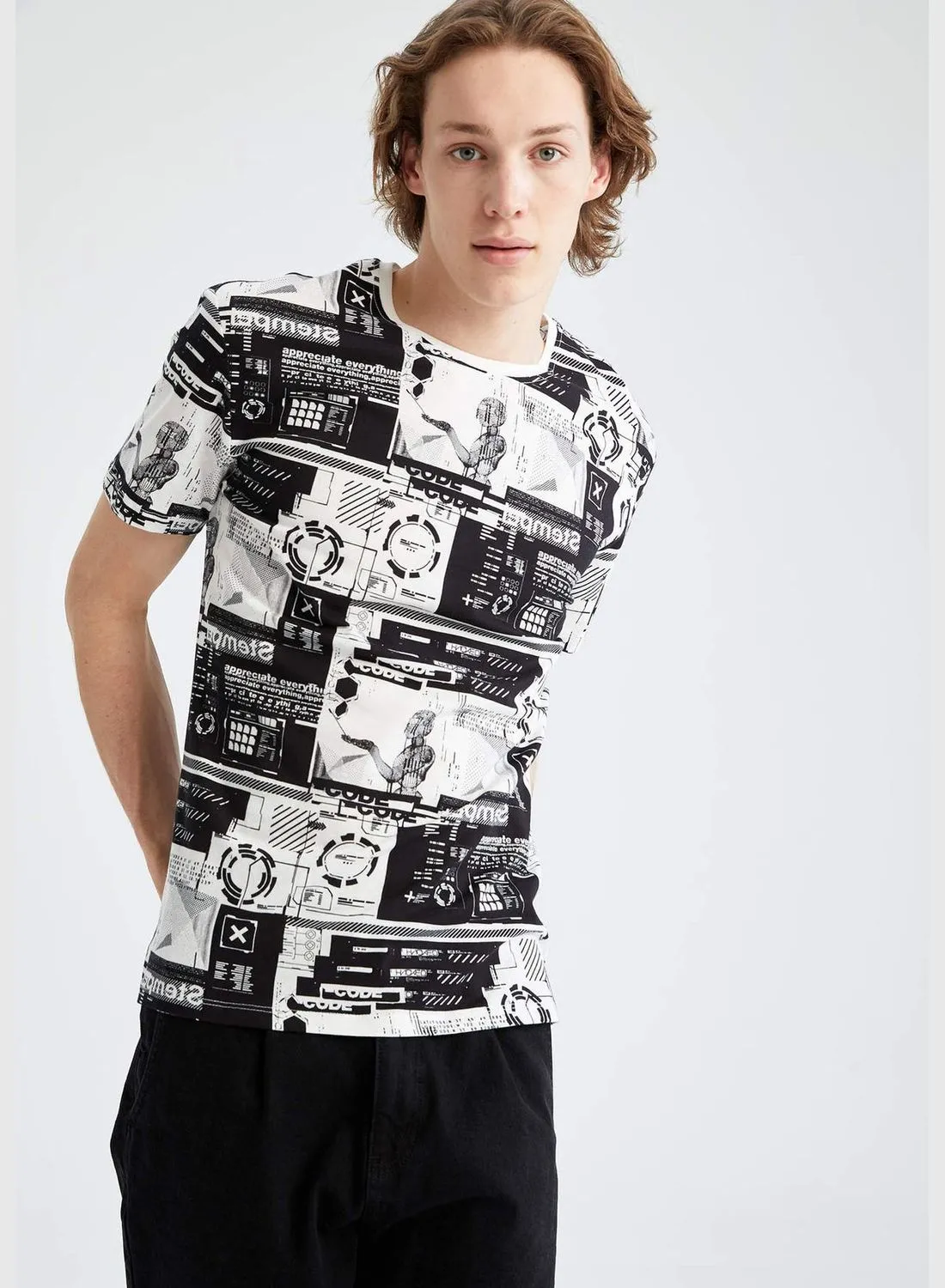 DeFacto Regular Fit Short Sleeve Printed T-Shirt