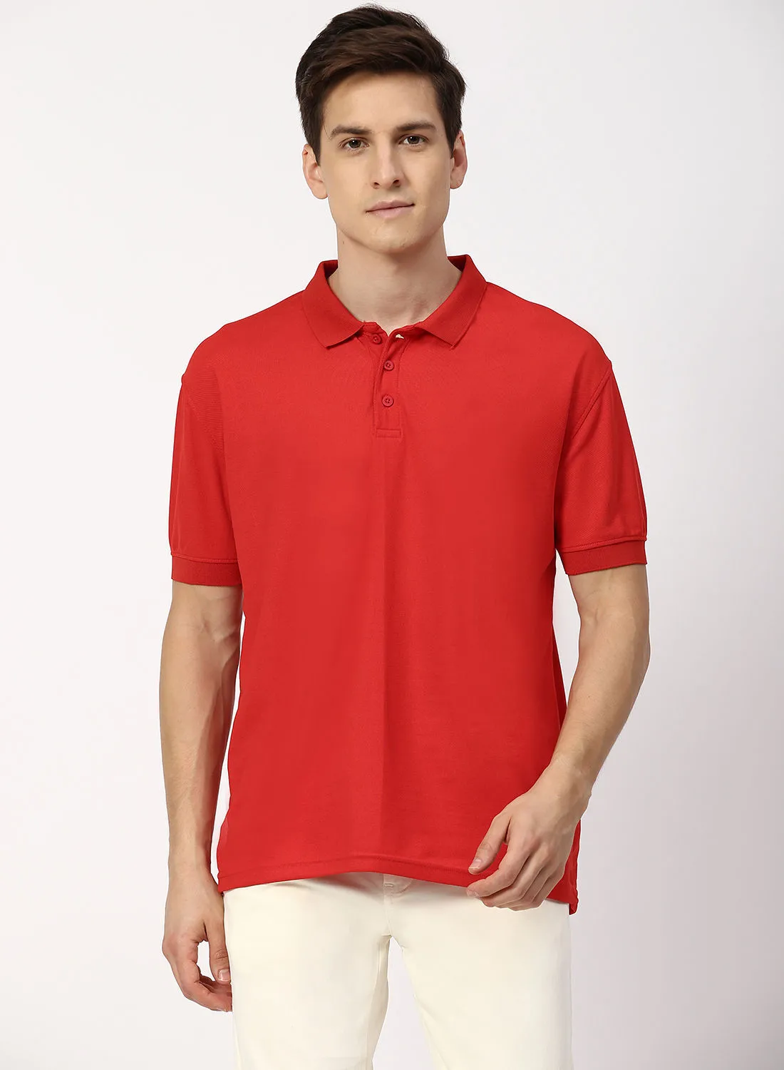 QUWA Printed Polo Red