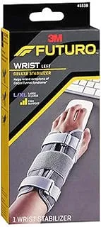 Futuro Deluxe Wrist Stabilizer Left Hand L/XL size, 1 unit/pack | Grey color | 45538ENT | Helps relieve pain symptoms | Firm support | Wrist support