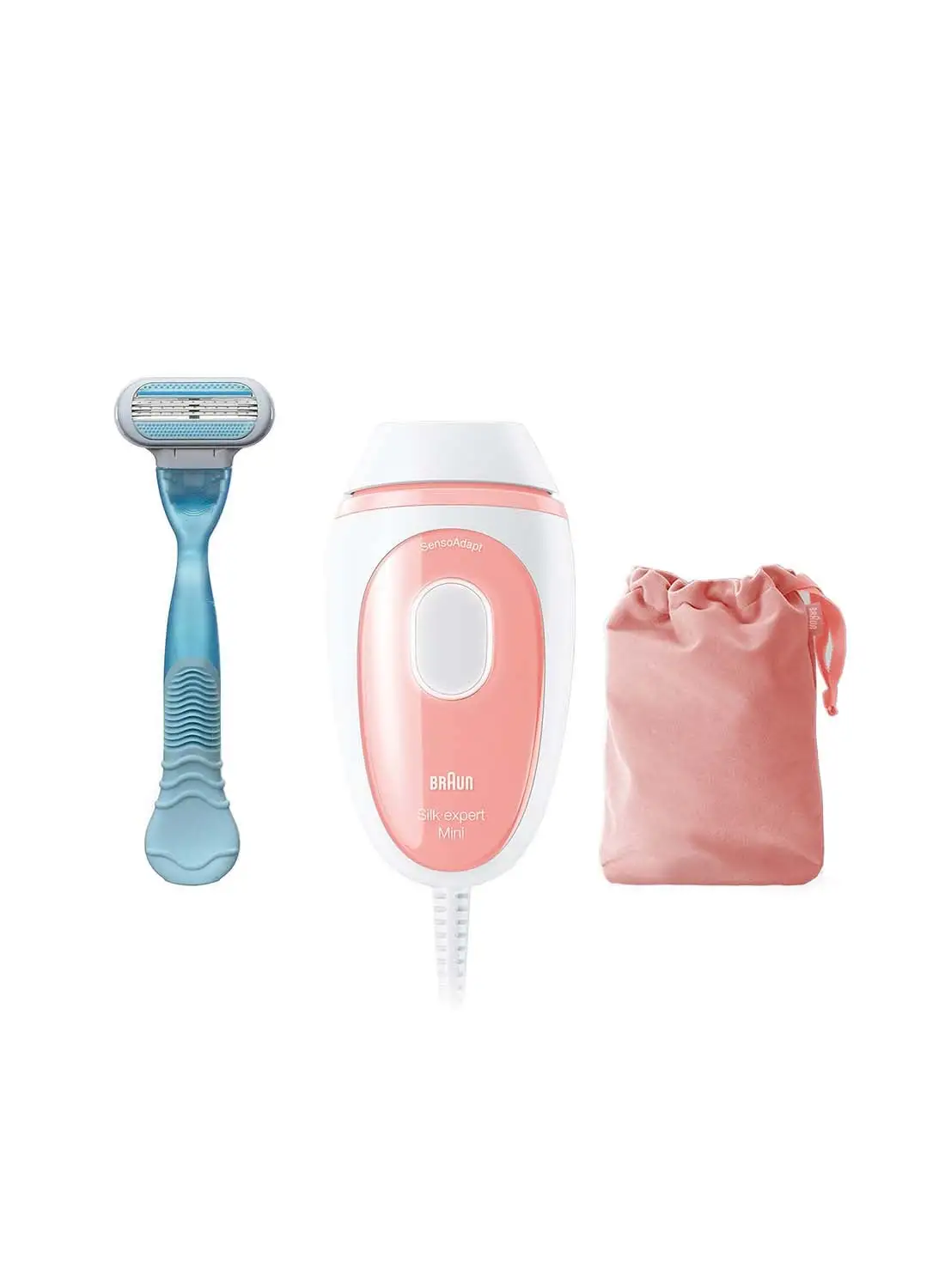 BRAUN Silk Expert Mini PL1014 IPL With Venus Smooth Razor And Travel Pouch White 23.3 x 10.2 x 19.1cm