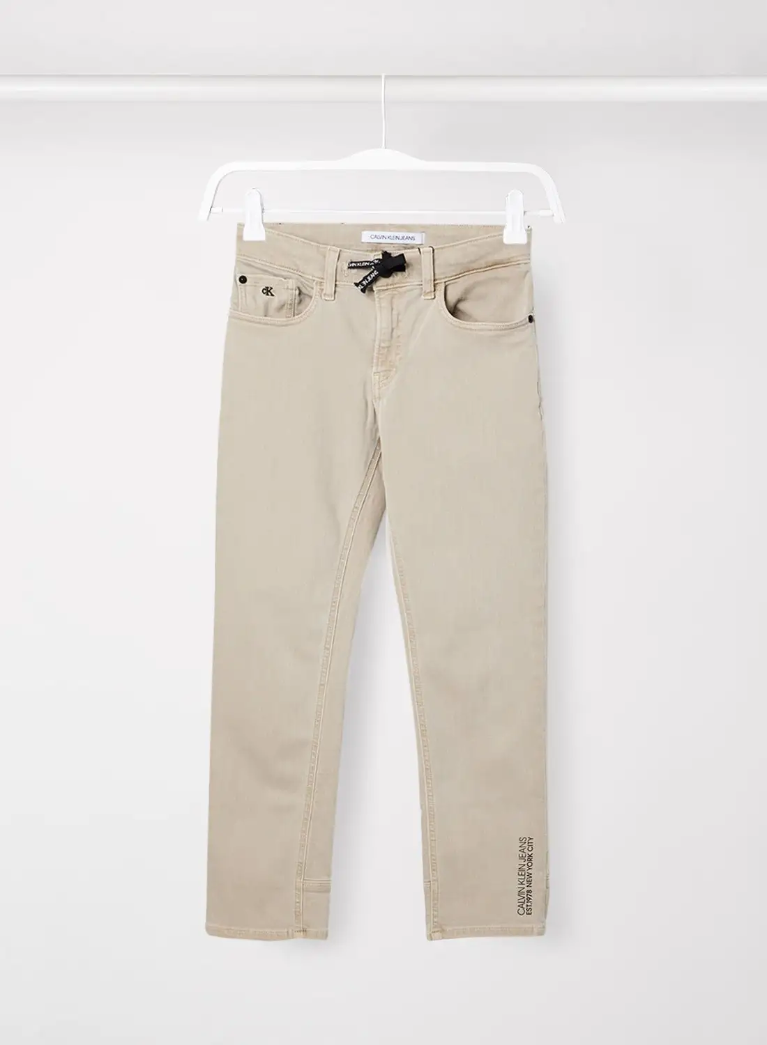 Calvin Klein Jeans Boys Straight Pants Beige