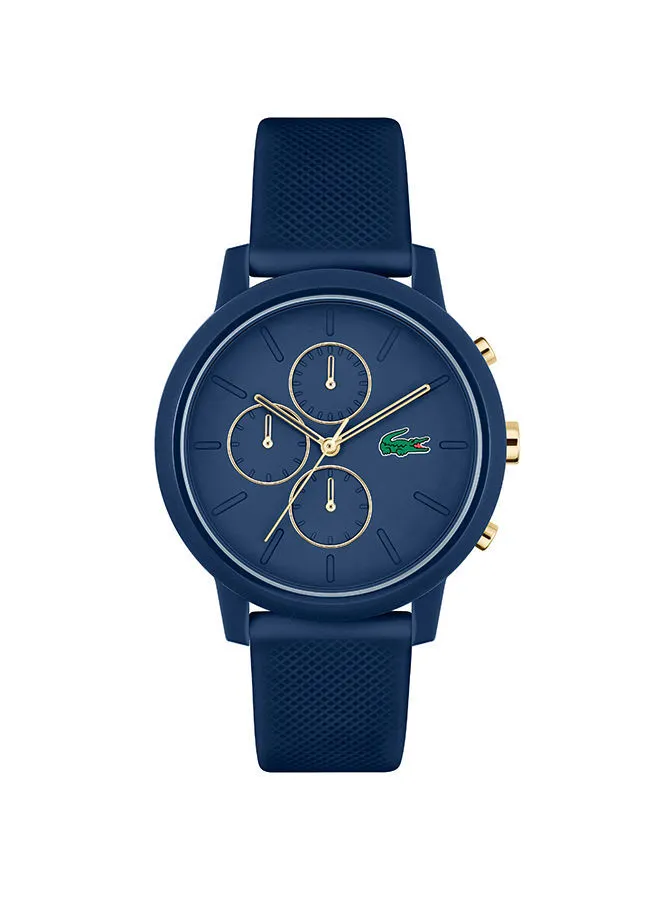 LACOSTE Men's Chronograph Round Shape Silicone Wrist Watch 2011248 - 43 Mm