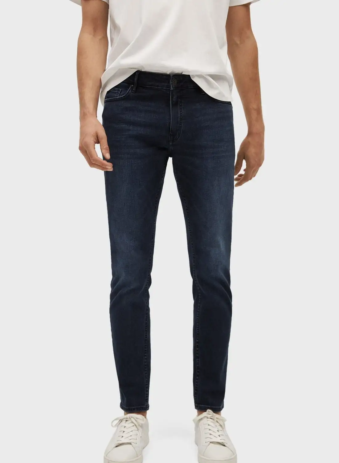 Mango Man Dark Wash Skinny Fit Jeans