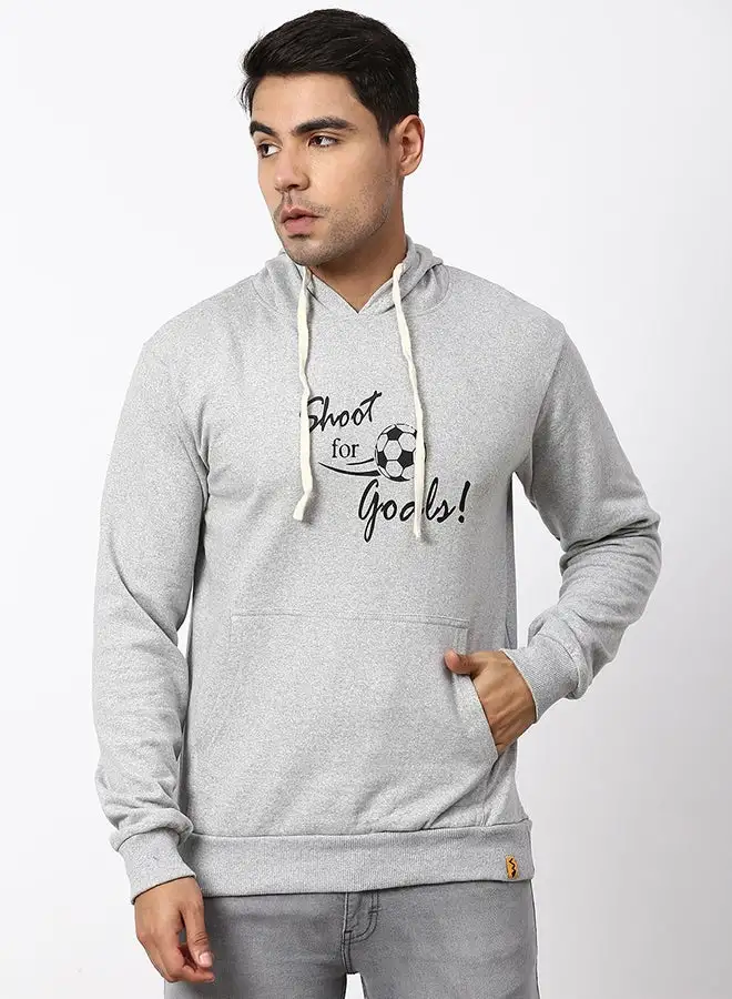 Campus Sutra Stylish Comfortable Hoodie Metal Grey