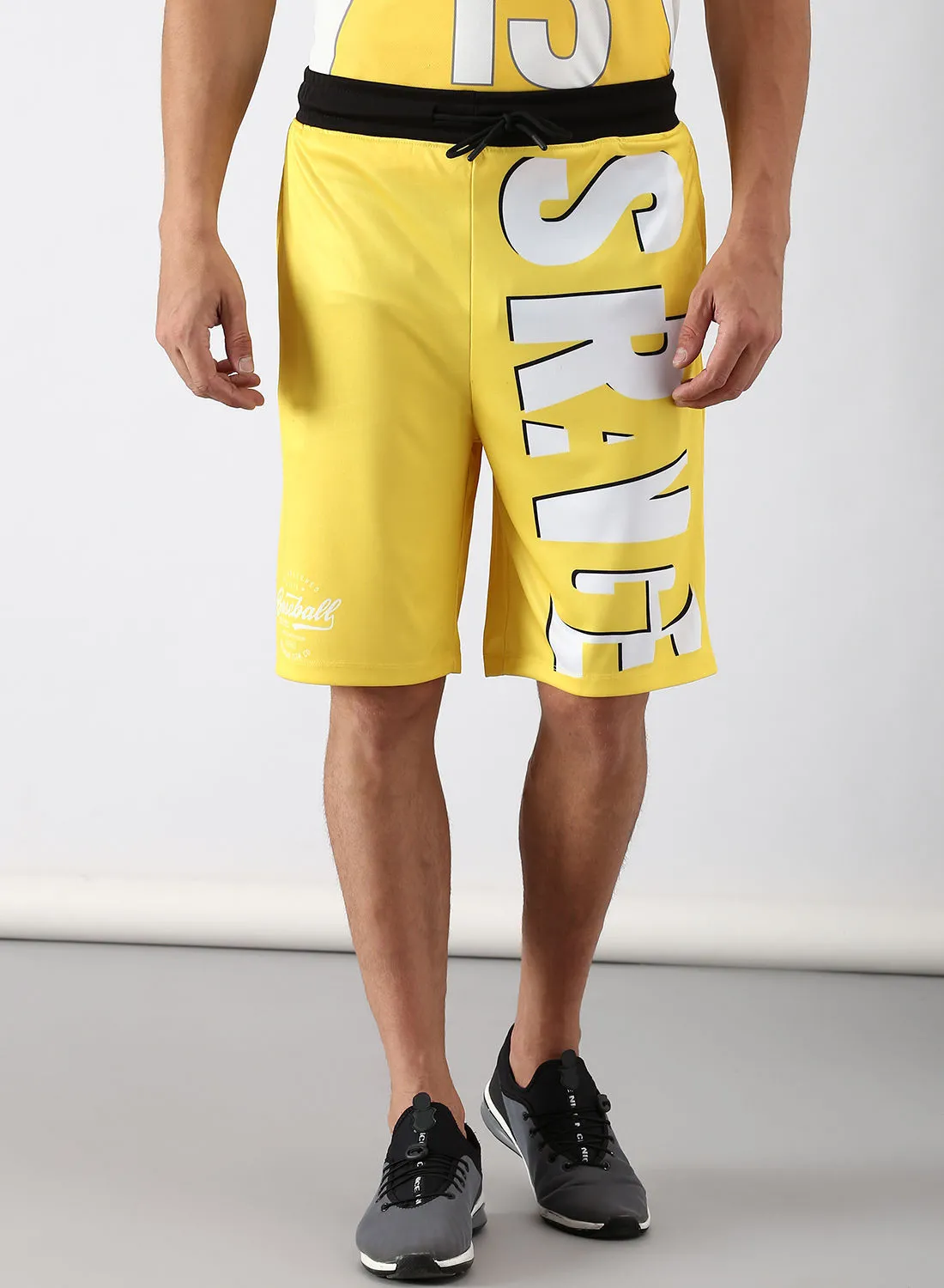 ABOF Active Wear Regular Fit Shorts Yellow