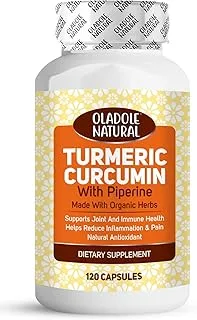 Oladole Natural Turmeric Curcumin With Piperine - 810mg Capsules | Joint Support, Improve Immune Health, Cardiovascular Health & Cognition, Antioxidant & Superior Absorption | Non- GMO, Gluten Free