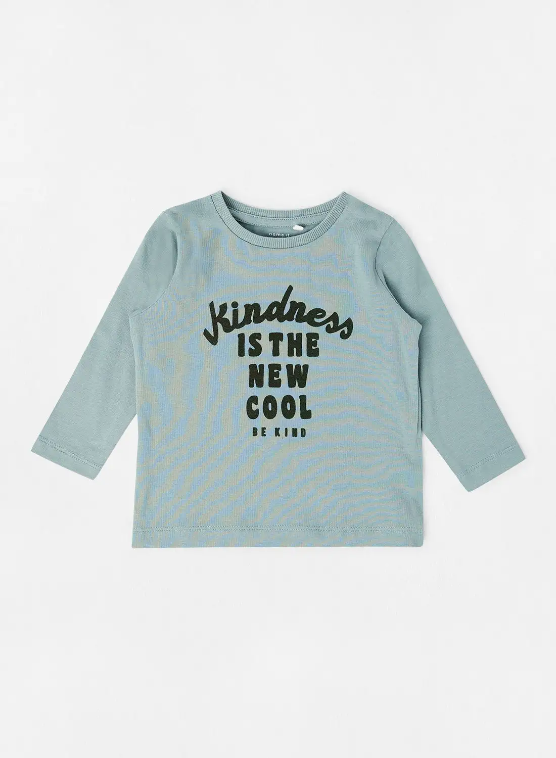 NAME IT Baby/Kids Slogan Print T-Shirt Light Blue