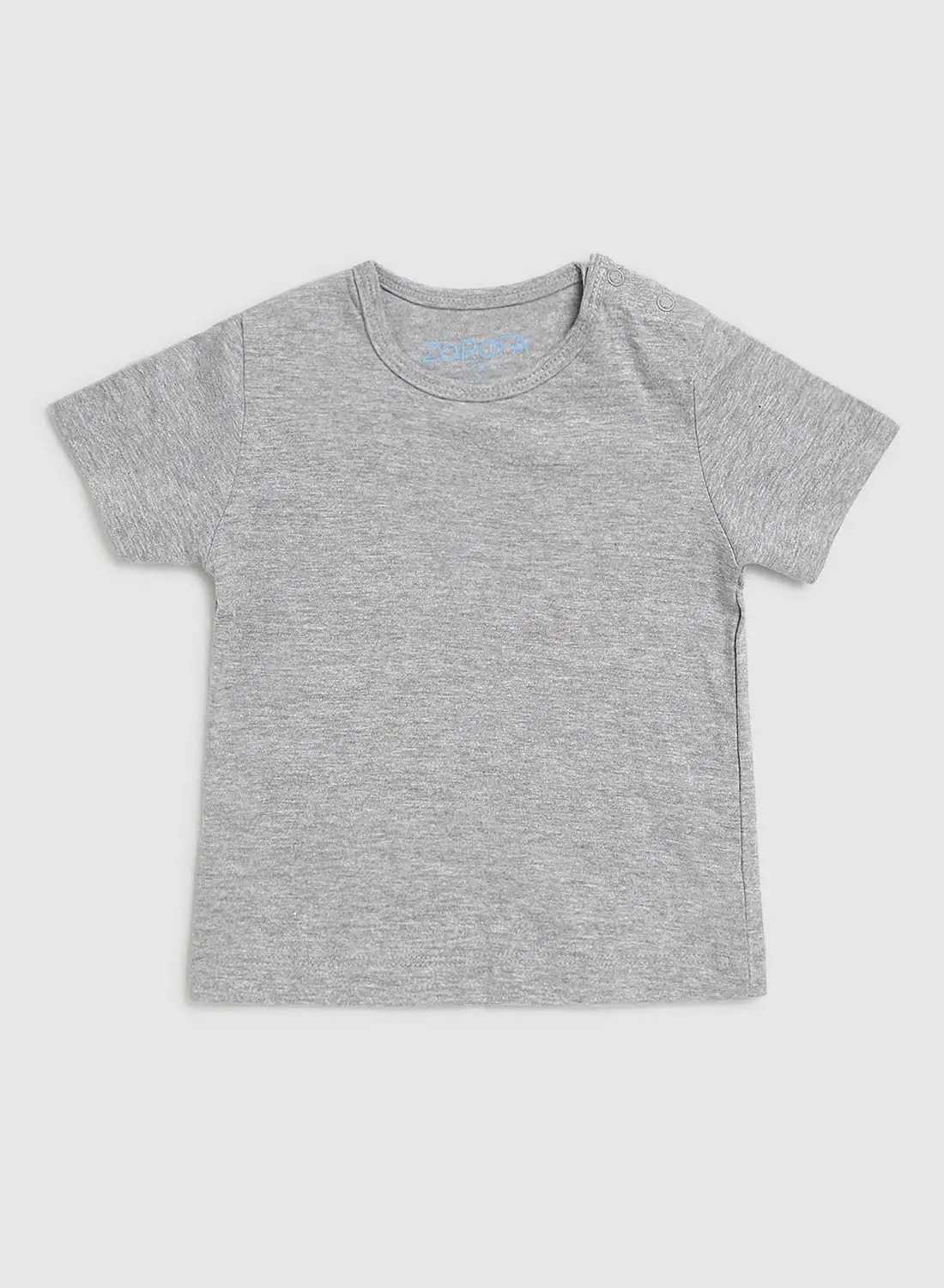 Zarafa Solid Round Neck T-Shirt Light Grey