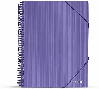 Maxi Spiral Display Book 60 Pocket Purple, Clear Pockets Book File Folder Document Presentation Organizer for Portfolio Music Artwork Display for School Business Office