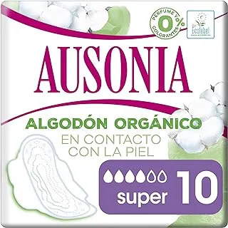 Ausonia Cotton Protection Super Size 2 Sanitary Pads With Wings, 10, Top Layer Of 100% Organic Cotton