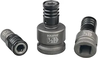 KAIFNT K352 Square Drive Quick-Release Bit Holder Socket Adapters, Impact Grade, 3-Piece