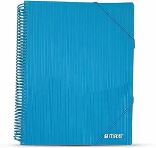 Maxi Spiral Display Book 20 Pocket Turquoise, Clear Pockets Book File Folder Document Presentation Organizer for Portfolio Music Artwork Display for School Business Office